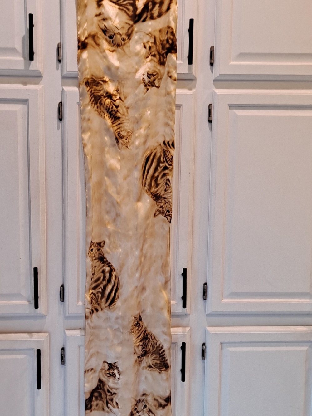 Symphony Vintage Italian Silky Sheer Cream Brown Tabby Cat Kitten Real Print